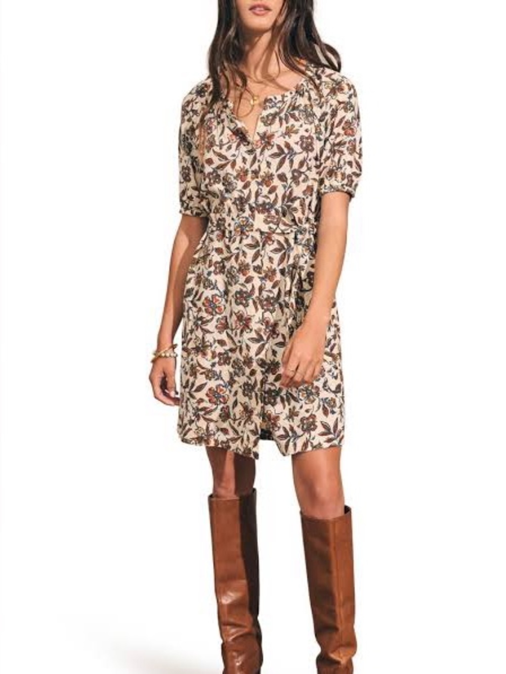 Faherty Carmel Ginger Maplewood Linen Blend Mini Dress